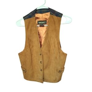 Timberland Vest Med  Genuine Lambskin Leather Western Suede Saloon Gambler FARM